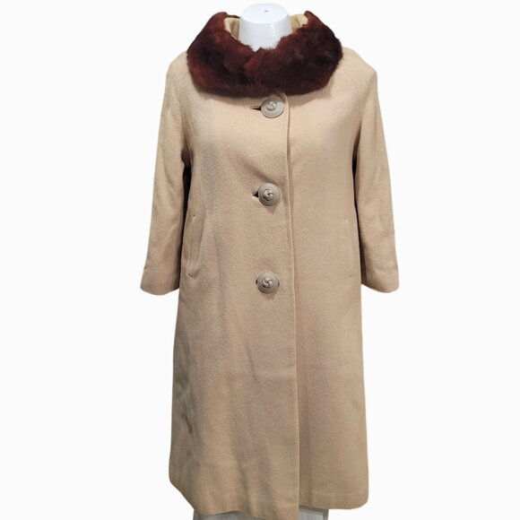 Vintage Cashmere Mink Coat Cream - Picture 1 of 11